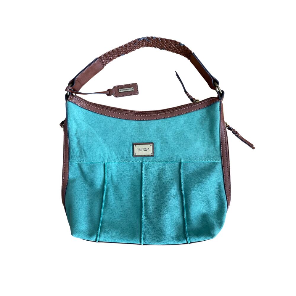 Tignanello Est 1989 leather shoulder bag teal #0334